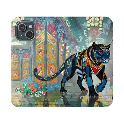 🐾💎 Cyber Panther's Hunt Flip Case – Digital Instinct & Neon Pursuit