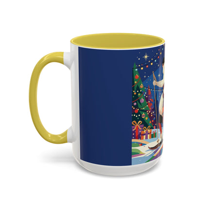 🌙🎿 The Moonlit Christmas Skier Colorful Mug – Whimsical Holiday Fantasy