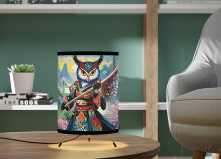 Cyberpunk Samurai Owl Tripod Lamp