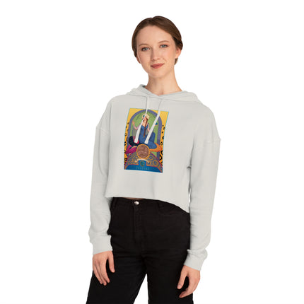 December & Tanzanite (from the Gem Series) by Sofia Chiostri Women’s Cropped Hooded Sweatshirt