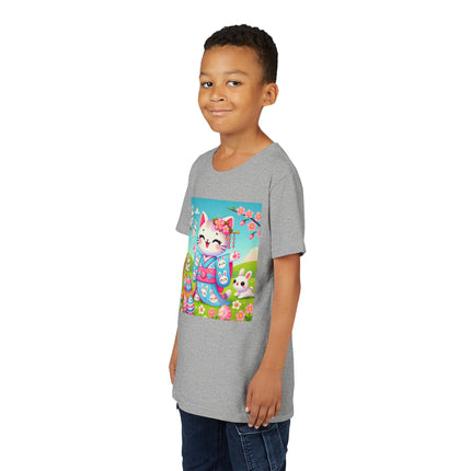 Springtime Kitten’s Easter Joy Youth Short Sleeve Tee