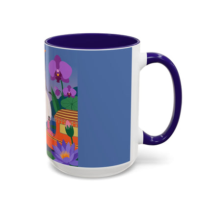 The Lady Of The Lotus Voyage Colorful Mugs – Art Deco Botanical Elegance