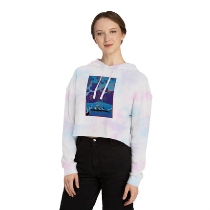 Fireworks in Venice by George Barbier Women’s Cropped Hooded Sweatshirt