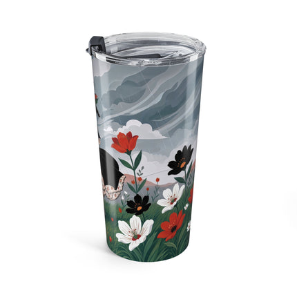 🌧️🌺 The Stormy Flower Walk Tumbler, 20oz – Art Deco Floral Fashion