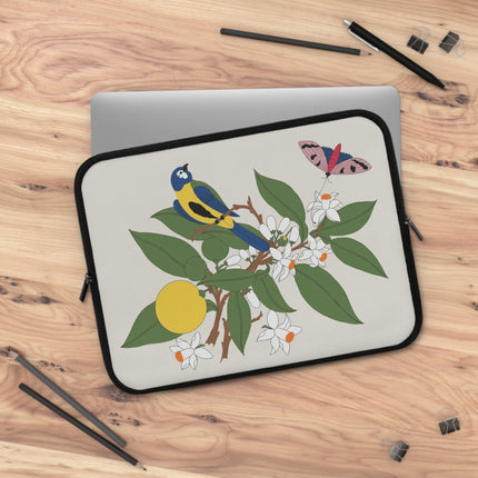 🐦🌷 Woodpecker & Tulip Laptop Sleeve – Vibrant Energy & Cheerful Charm