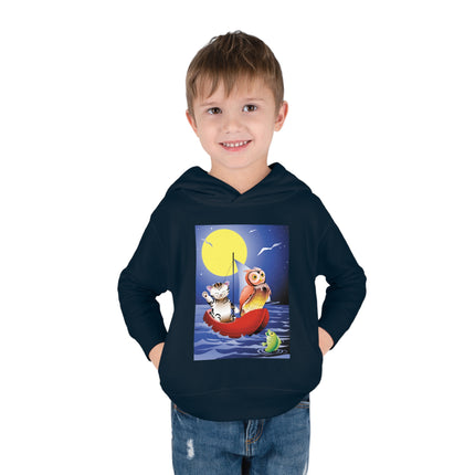 Embarking on a Moonlit Journey Toddler Pullover Fleece Hoodie