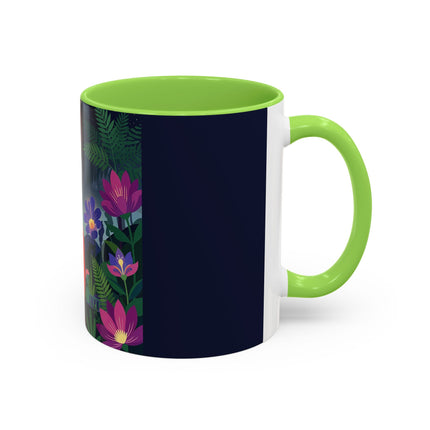 Moonlight Waltz Among The Blossoms Colorful Mugs – Art Deco Floral Enchantment