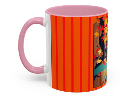 Black Cat in Kimono Colorful Mugs, 11oz