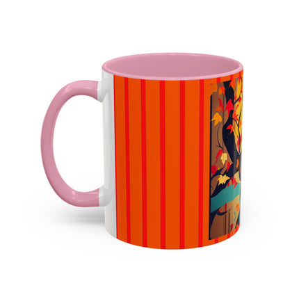 Black Cat in Kimono Colorful Mugs, 11oz