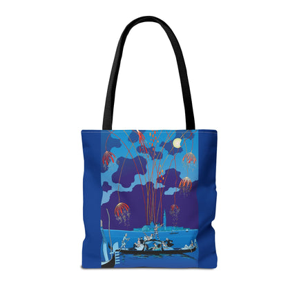 Fireworks in Venice by George Barbier Tote Bag (AOP)