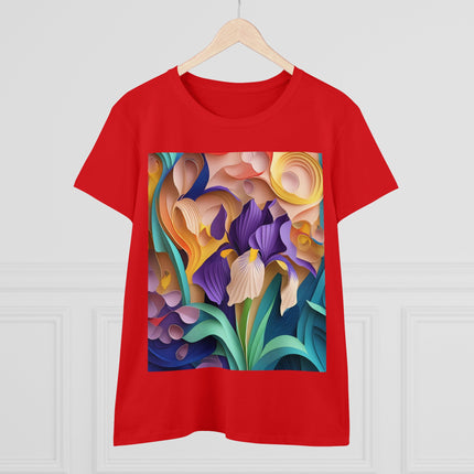 The Elegant Iris Flower Women's Midweight Cotton Tee