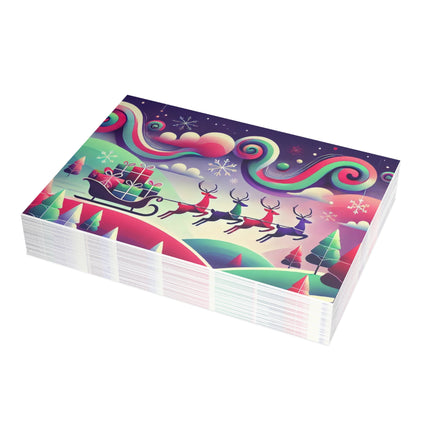 Festive Reindeer Flight Postcard Bundles (envelopes included)