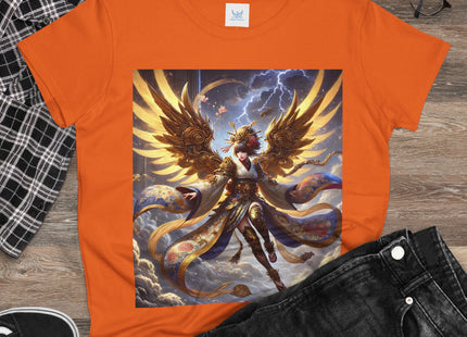 Valkyrie Descending Through Storm Women's Midweight Cotton Tee