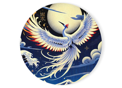 Majestic White Crane Cork Back Coaster