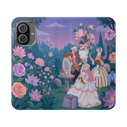 🌸🐶 The Grand Garden Dressing Flip Case – Art Deco Floral Elegance