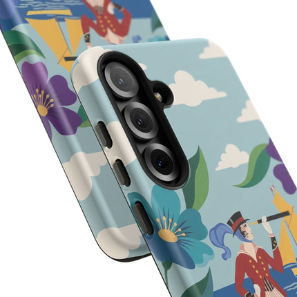 🌊🔭 The Lady Of The Seaside Lookout Phone Case – Art Deco Nautical Adventure