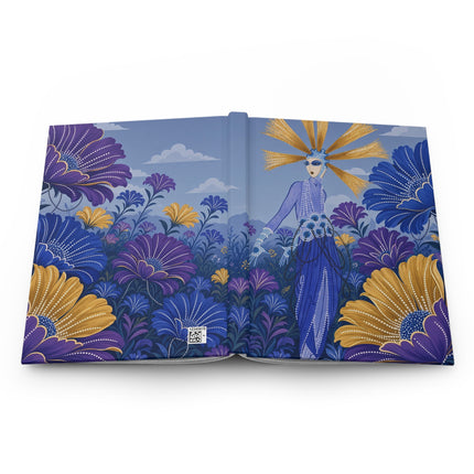🌞💜 The Lady Of The Golden Sunflower Garden Hardcover Journal – Art Deco Floral Fantasy