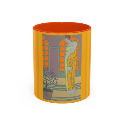 Sur Les Marches Du Jardin by Georges LePape Colorful Mugs (11oz, 15oz)