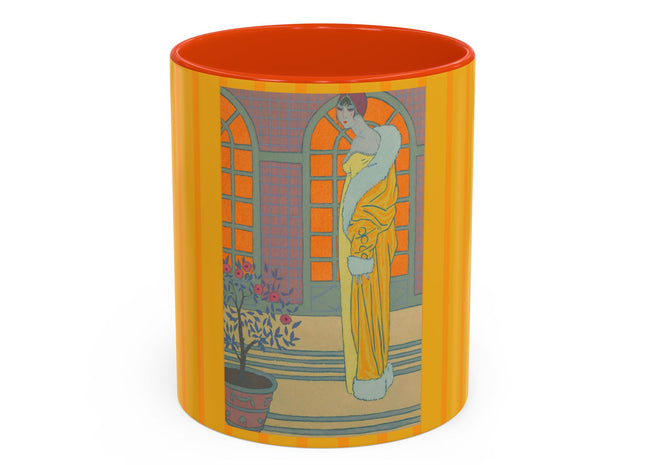 Sur Les Marches Du Jardin by Georges LePape Colorful Mugs (11oz, 15oz)