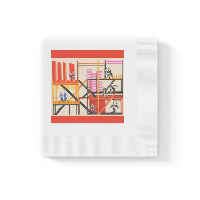 Maquettes de Théatre 4 by Alexandra Exter White Coined Napkins