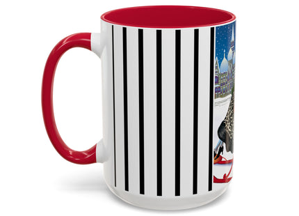 Elegant Winter Woman in Sleigh Colorful Mugs (11oz, 15oz)