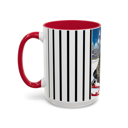 Elegant Winter Woman in Sleigh Colorful Mugs (11oz, 15oz)