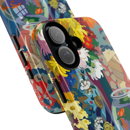 Floral Fishbowl Still Life Phone Case – Vibrant Harmony & Colorful Life