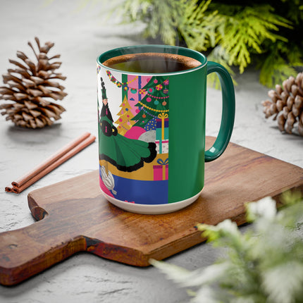 🎄🎁 The Emerald Christmas Belle Colorful Mug – Colorful Holiday Fashion Fantasy