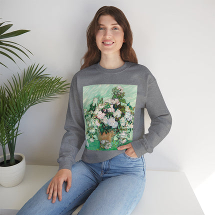 Roses by Vincent Van Gogh Heavy Blend™ Crewneck Sweatshirt