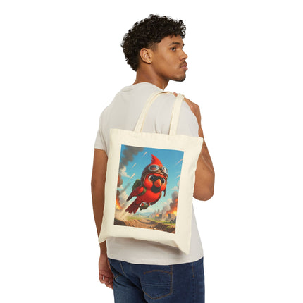 The Cardinal Dive Bomber Cotton Canvas Tote Bag – Bold Flight & Fearless Adventure