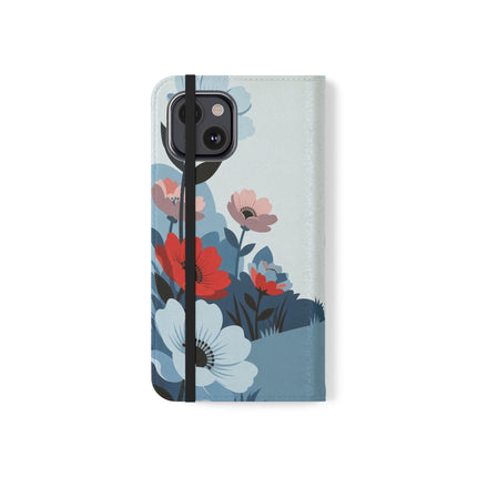 🌺🐕 The Lady Of The Flower Walk Flip Case – Art Deco Garden Stroll