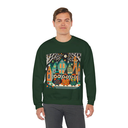 Night of the Trick-or-Treating Owlets Unisex Heavy Blend™ Crewneck Sweatshirt