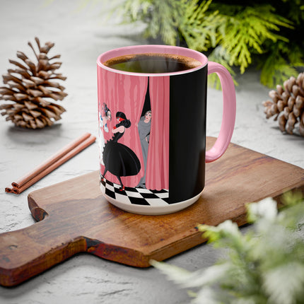 The Ladies Behind The Velvet Curtain Colorful Mugs – Art Deco Theatrical Elegance