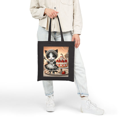 The Patisserie Kitten Cotton Canvas Tote Bag – Sweet Charm & Storybook Delight