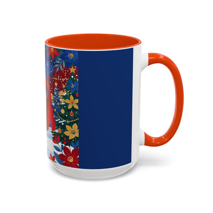 🎭❄️ The Christmas Masquerade Lady Colorful Mug – Art Deco Holiday Fantasy