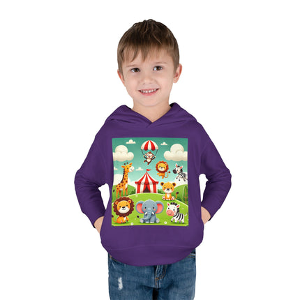 Whimsical Circus Friends Toddler Pullover Fleece Hoodie