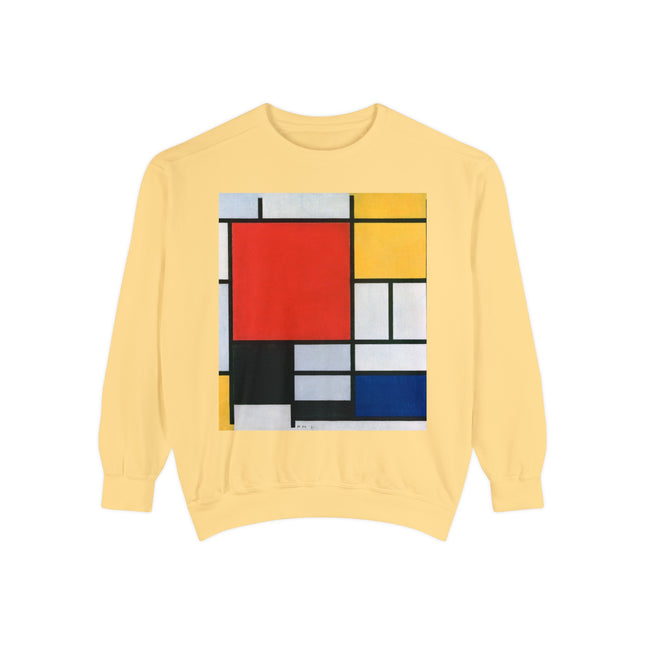 Composition with Red, Yellow, Blue, and Black by Piet Mondrian Garment-Dyed Sweatshirt
