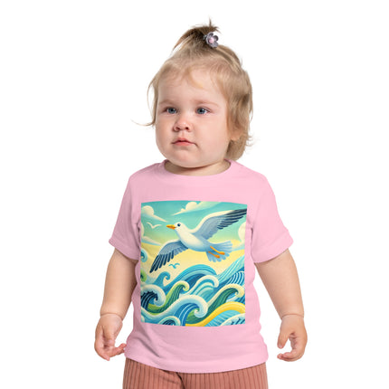Seagull Riding a Wave Baby T-Shirt – A Splash of Seaside Adventure