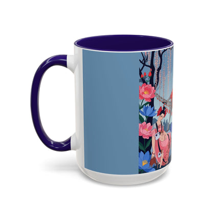 The Ladies Of The Enchanted Hammock Colorful Mugs – Art Deco Whimsical Garden Elegance