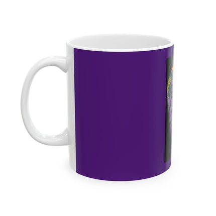 Purple Glazed Porcelain Vase Ceramic Mug 11oz