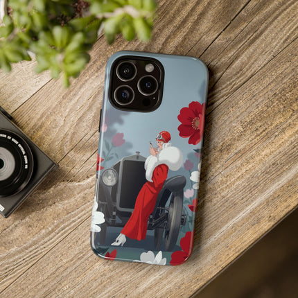 🚗🌺 The Lady Of The Grand Touring Car Phone Case – Art Deco Motoring Elegance