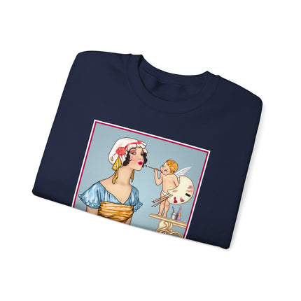The Enchanting Painter: A Fairy's Artistic Touch Heavy Blend™ Crewneck Sweatshirt