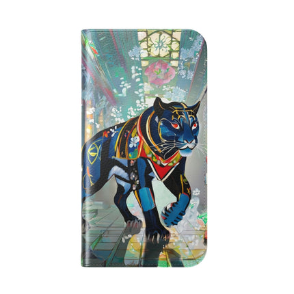 🐾💎 Cyber Panther's Hunt Flip Case – Digital Instinct & Neon Pursuit