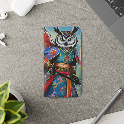 🦉⚔️ Cyberpunk Samurai Owl Flip Case – Neon Wisdom & Warrior Honor