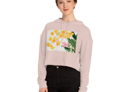 Golden Bow Orchid by Tanigami Kônan Women’s Cropped Hooded Sweatshirt