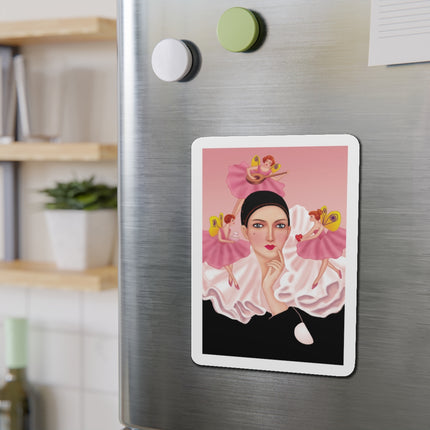 Pierrot & Fairies Dressed in Pink by Sofia Chiostri Die-Cut Magnets (5 Sizes)