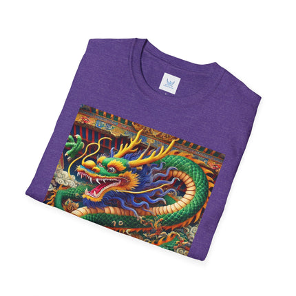 Tibetan Dragon Over Kabuki Duel Softstyle T-Shirt