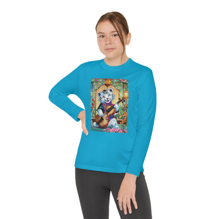 Melodies of the Snow Lion Cub Youth Long Sleeve Competitor Tee – Musical Magic & Enchanted Adventure