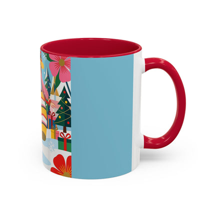 🌼🎄 The Christmas Blossom Belle Colorful Mug – Colorful Art Deco Holiday Fantasy
