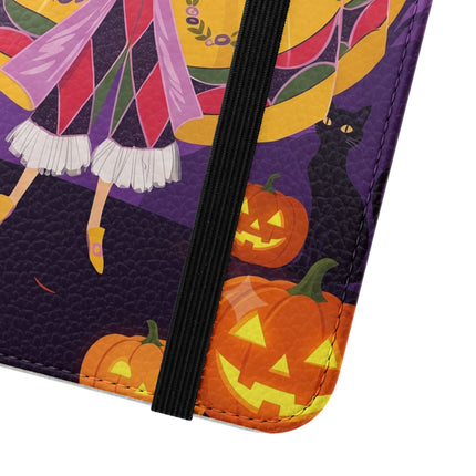 🎭🌹 The Harlequin Rose Masquerade Flip Case – Theatrical Halloween Romance